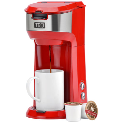 TRU Single Serve Dual Brew Coffee Maker with Stainless Accent
