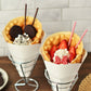 Disney Mickey Mouse Rotating Bubble Waffle Maker two bubble waffle cones filled with ice cream dessert MIC-66 Select Brands