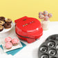 BabyCakes 3-in-1 multi plate treat maker red MT-6 lifestyle image with plated cupcakes, donuts and cake pops Select Brands